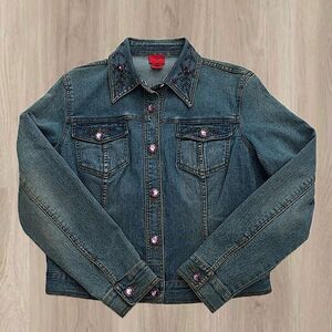 Very Vera Jean Jacket with Bead & Rhinestone Accents